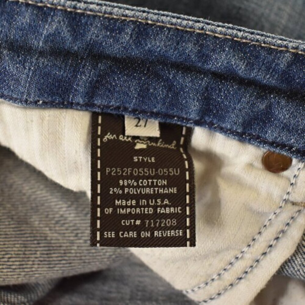 7 For All Mankind Kale Blue Jeans size 27 Gently Used Condition has some flaws - Picture 4 of 5